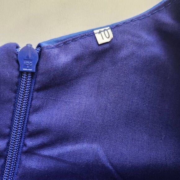 Girls 10-year blue cream Rose silky formal puffy sleeveless dress fancy princess - Picture 5 of 6